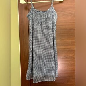 Spaghetti strap, Aeropostale light blue, and dark blue plaid dress